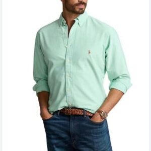 Ralph Lauren Men’s Green Oxford Casual Button Down Shirt Size 2XL Tall‎ Cotton